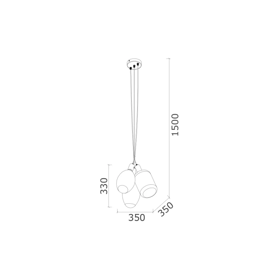 Pendellampe med 3 lys i metal og keramisk glas lavet i Italien - Speak Viadurini