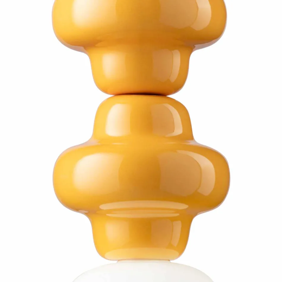 Pendellampe med 4 elementer i keramik og glas lavet i Italien - Capocabana Viadurini