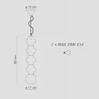 Pendellampe med 4 elementer i keramik og glas lavet i Italien - Capocabana Viadurini