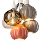 Pendellampe med 6 elementer i keramik og glas lavet i Italien - Afoxe Viadurini