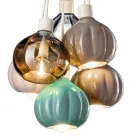 Pendellampe med 6 elementer i keramik og glas lavet i Italien - Afoxe Viadurini