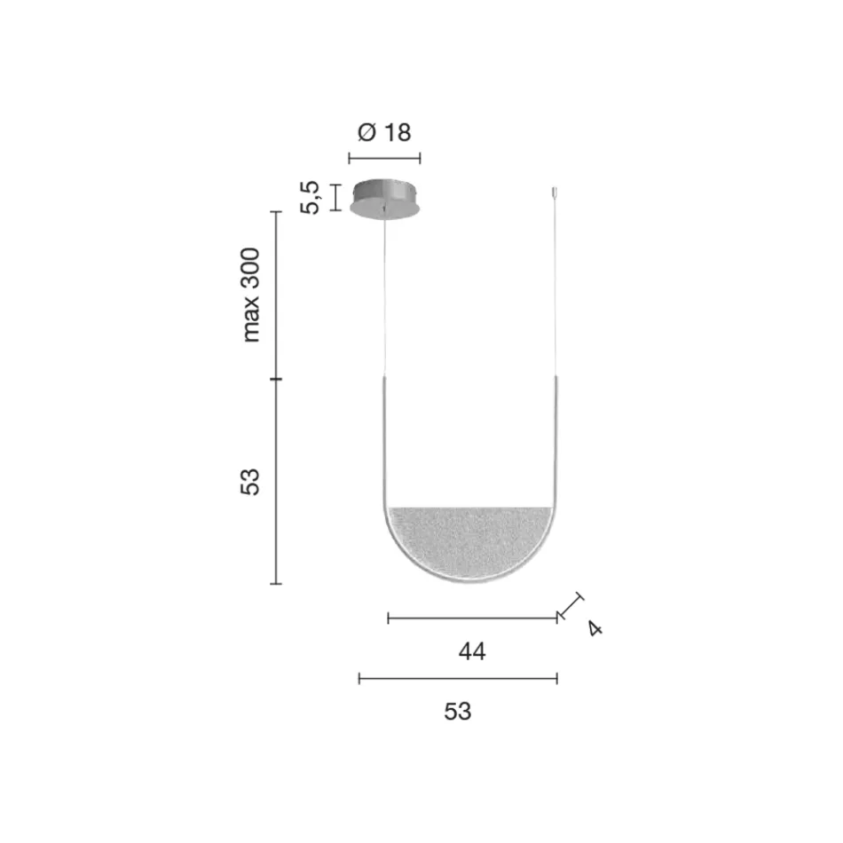 Pendellampe med aftagelig indsats i granuleret glas - Catalpa Viadurini