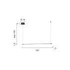 Pendel med LED-lys og længdejusterbare kabler - Orange Viadurini