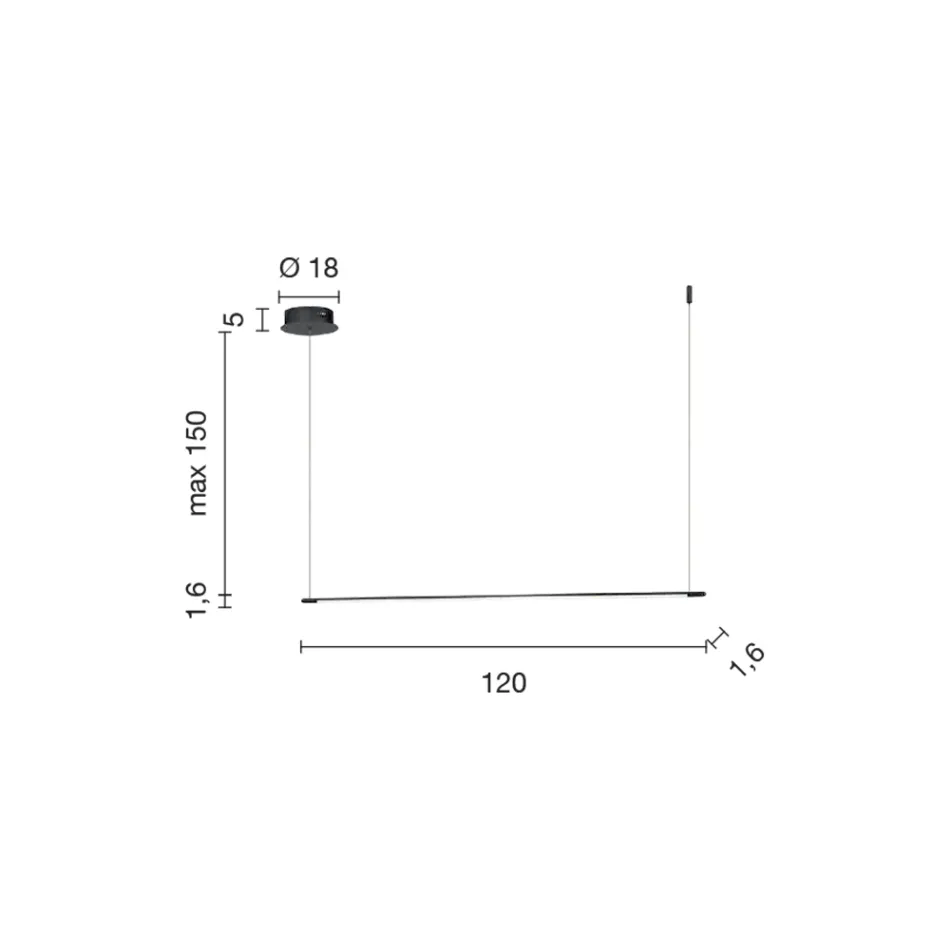 Pendel med LED-lys og længdejusterbare kabler - Orange Viadurini
