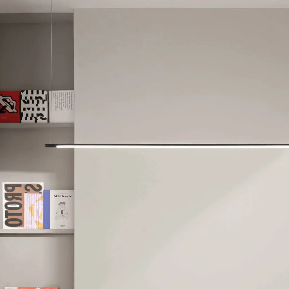 Pendel med LED-lys og længdejusterbare kabler - Orange Viadurini