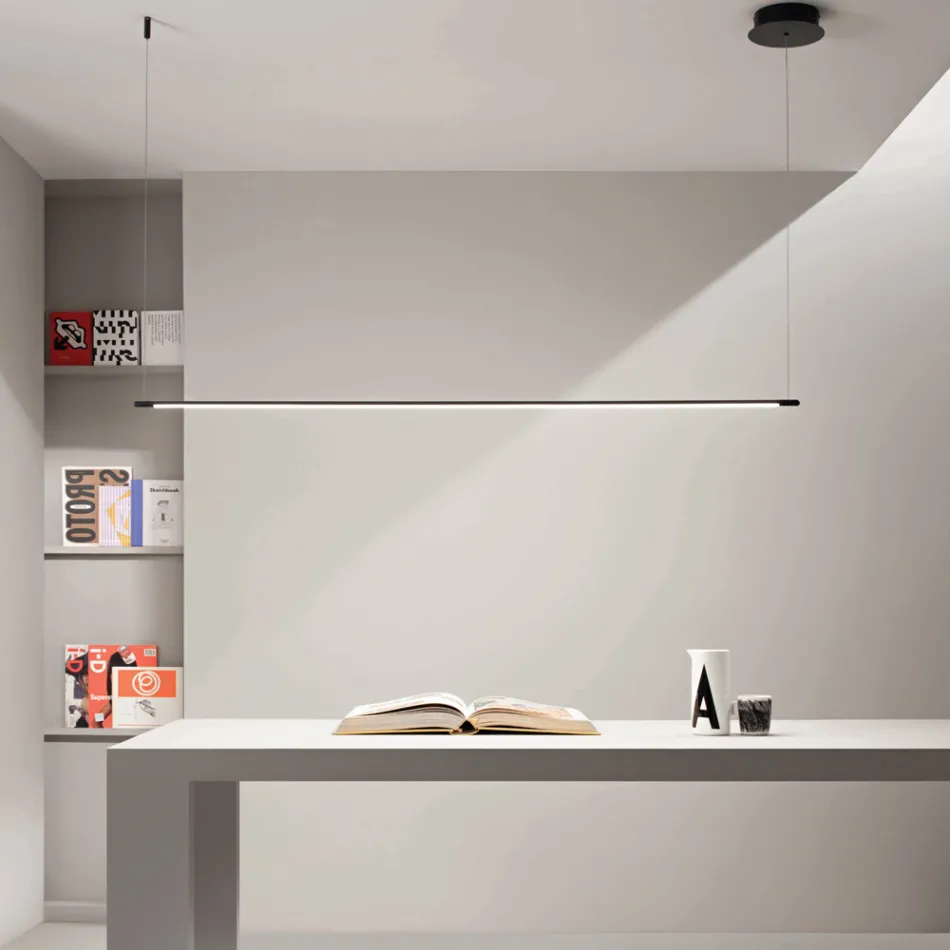 Pendel med LED-lys og længdejusterbare kabler - Orange Viadurini