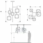 Ophængslampe med skinnende metalstruktur fremstillet i Italien - Donatina Viadurini