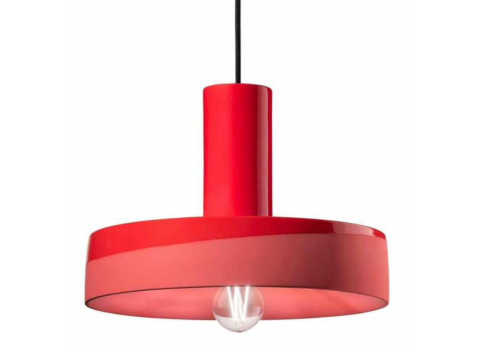 Retro stil ophængslampe i farvet keramik - Ferroluce Pi Viadurini