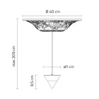Ophængslampe Design Hvid gips og sort aluminium 1 kegle - Tesera Viadurini