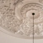 Ophængslampe Design Hvid gips og sort aluminium 1 kegle - Tesera Viadurini