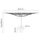 Ophængslampe Design Hvid gips og sort aluminium 1 kegle - Tesera Viadurini