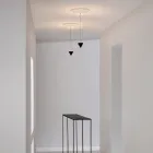 Ophængslampe Design Hvid gips og sort aluminium 1 kegle - Tesera Viadurini