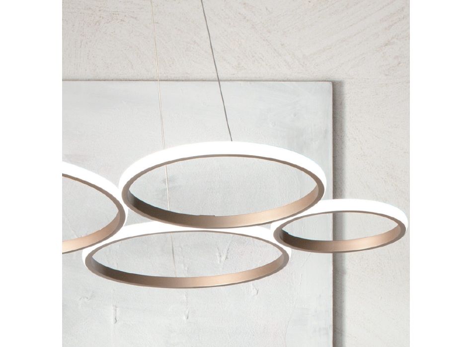 Design Pendellampe til Stue i Sølv eller Guld Metal - Olimpo Viadurini