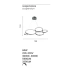 Design Pendellampe til Stue i Sølv eller Guld Metal - Olimpo Viadurini