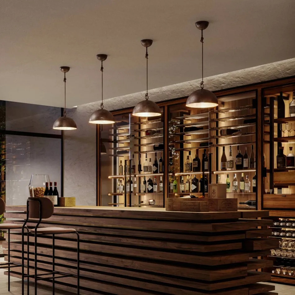 Rustikt design pendel Ø40 cm Galileo Il Fanale Viadurini