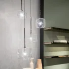 Design ophængslampe i metal og glas fremstillet i Italien - Donatina Viadurini