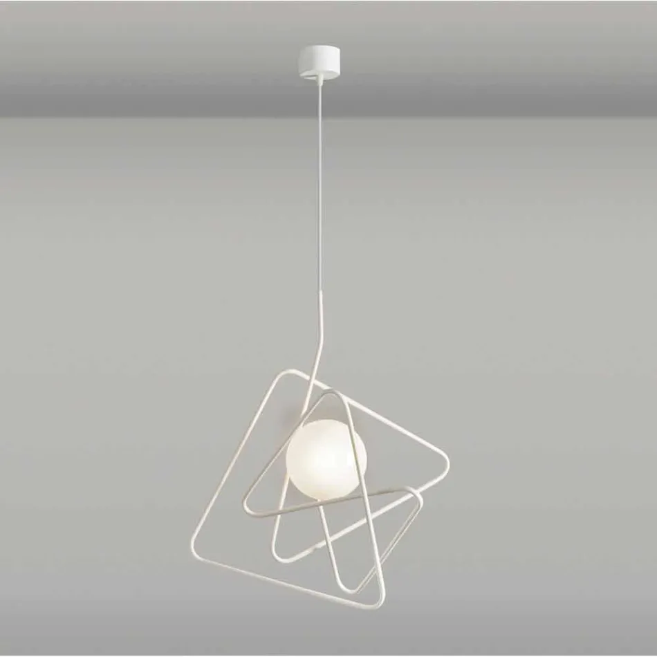 Lampe i moderne suspension stål Ø60xh.60xL.cavo200cm, Adele Viadurini
