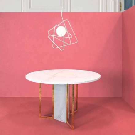 Lampe i moderne suspension stål Ø60xh.60xL.cavo200cm, Adele Viadurini