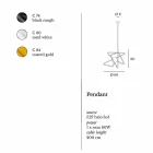 Lampe i moderne suspension stål Ø60xh.60xL.cavo200cm, Adele Viadurini