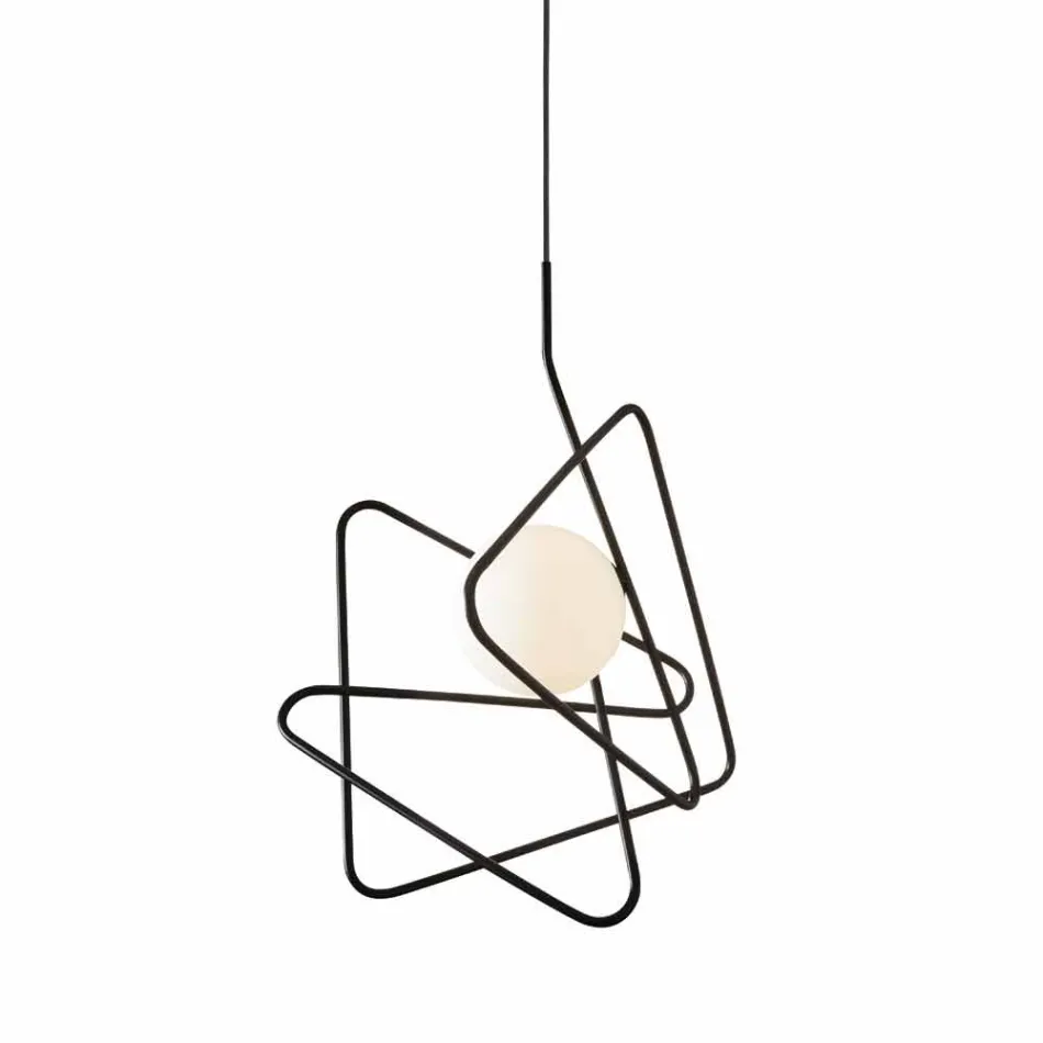 Lampe i moderne suspension stål Ø60xh.60xL.cavo200cm, Adele Viadurini