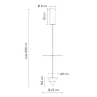 Ophængslampe i aluminium med hvid plade og sort kegle - Padel Viadurini