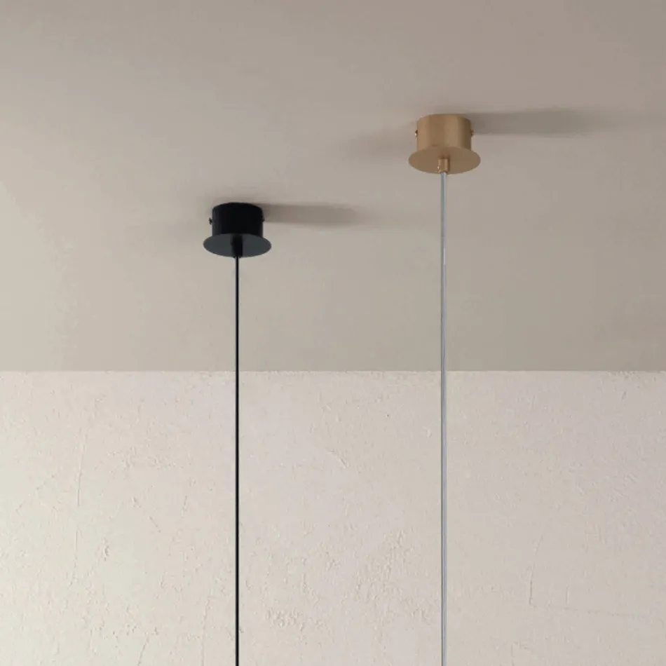 Pendellampe i pulverlakeret aluminium og justerbart kabel - Buxus Viadurini