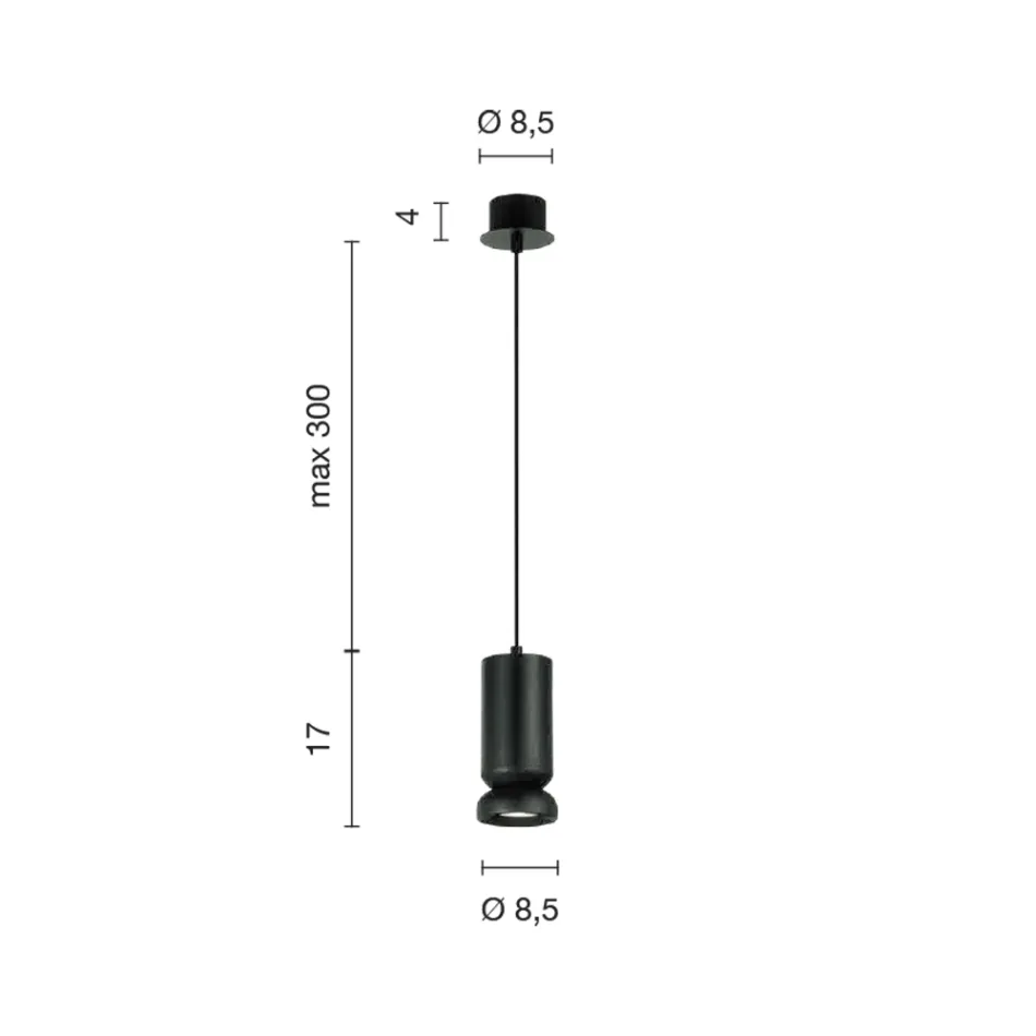 Pendellampe i pulverlakeret aluminium og justerbart kabel - Buxus Viadurini