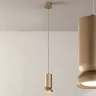 Pendellampe i pulverlakeret aluminium og justerbart kabel - Buxus Viadurini