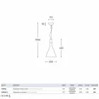 Lampe cement suspension Tragt Aldo Bernardi Viadurini