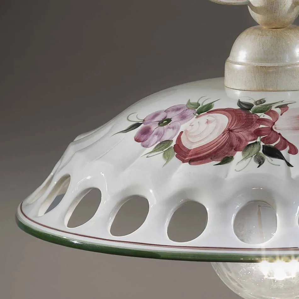 Håndlavet keramisk hængelampe med Passanastri - Napoli Viadurini