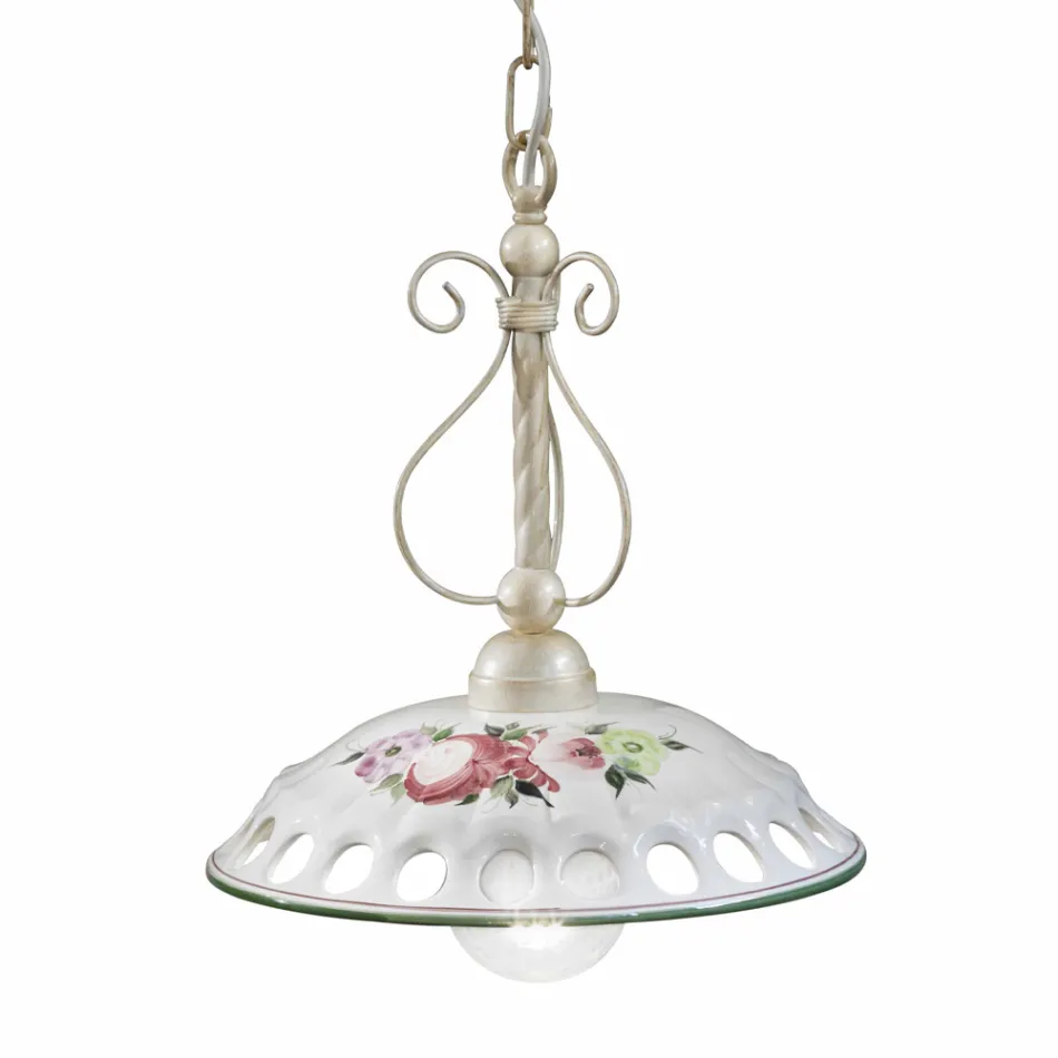 Håndlavet keramisk hængelampe med Passanastri - Napoli Viadurini