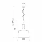 Ophængslampe i hvid keramik. Skygge i linned kort design - Cadabra Viadurini