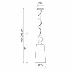 Ophængslampe i hvid keramisk lampeskærm i linned langt design - Cadabra Viadurini