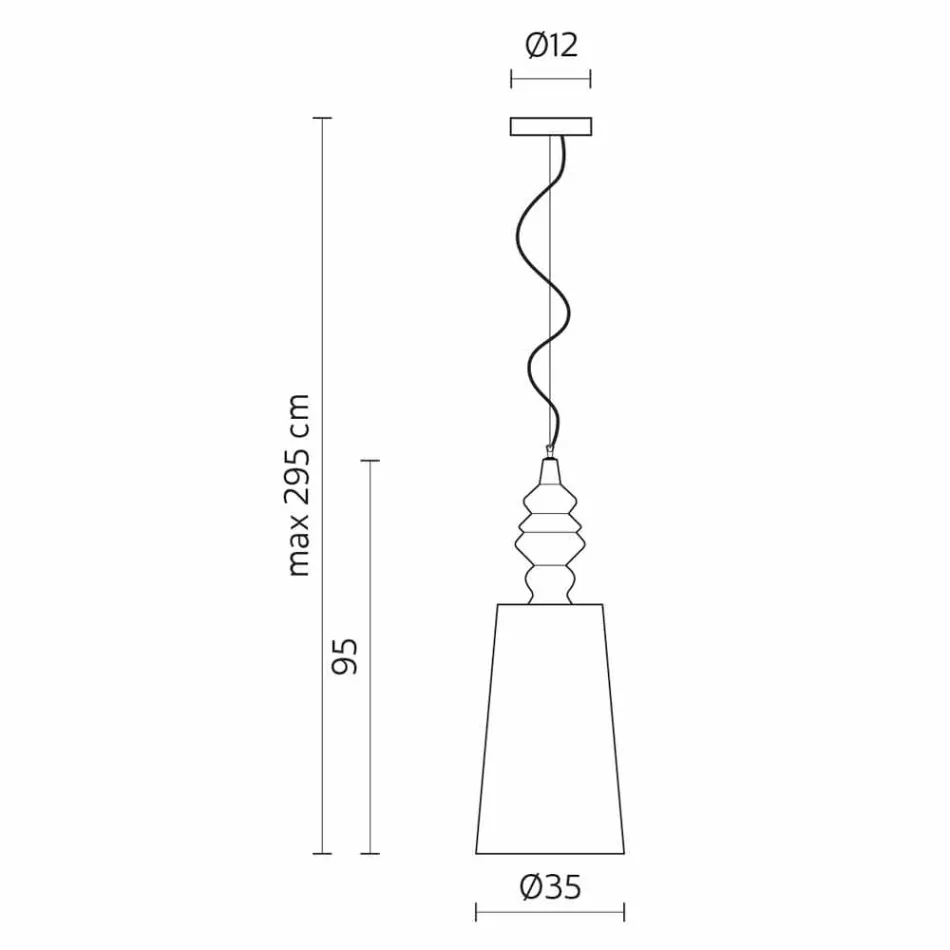 Ophængslampe i hvid keramisk lampeskærm i linned langt design - Cadabra Viadurini