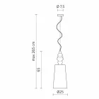 Ophængslampe i hvid keramisk lampeskærm i linned langt design - Cadabra Viadurini