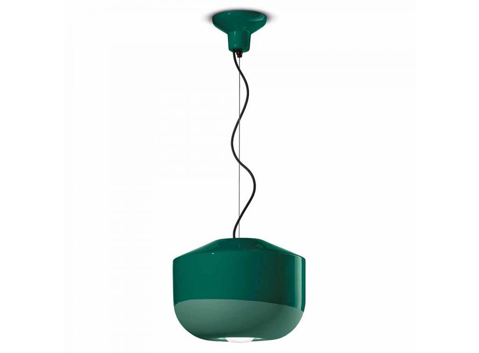 Suspension lampe i farvet keramik fremstillet i Italien - Ferroluce Bellota Viadurini