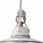 Pendellampe i håndmalet keramik og jerndesign - Asti Viadurini