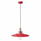 Lampe keramisk suspension og metal Emily land Ferroluce Viadurini