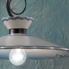 Håndmalet broderieffekt Keramisk hængelampe - Ravenna Viadurini