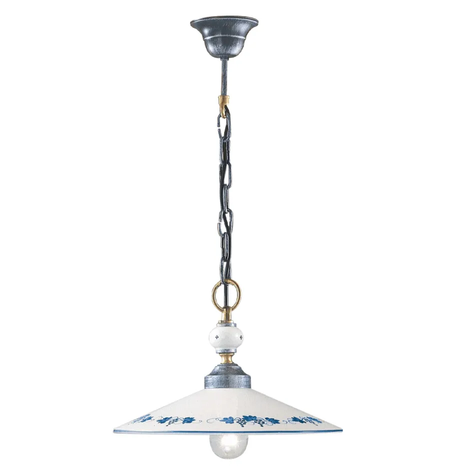 Håndlavet keramik og vintage jern pendel - Asti Viadurini