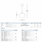 Suspensionen lampe keramisk glasur, med roset til 2 udgange ved 180 ° Viadurini