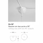 Suspensionen lampe keramisk glasur, steg til to udgange på 90 ° Viadurini