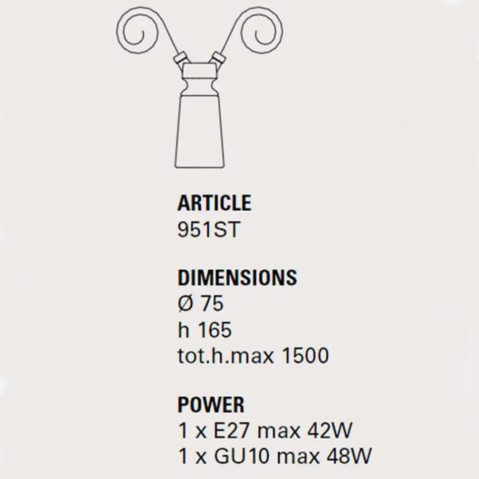 Keramisk pendant lampe til Battersea - Toscot komposition Viadurini