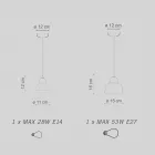 Pendellampe i forskellige finish og størrelser Fremstillet i Italien - Berimbau Viadurini