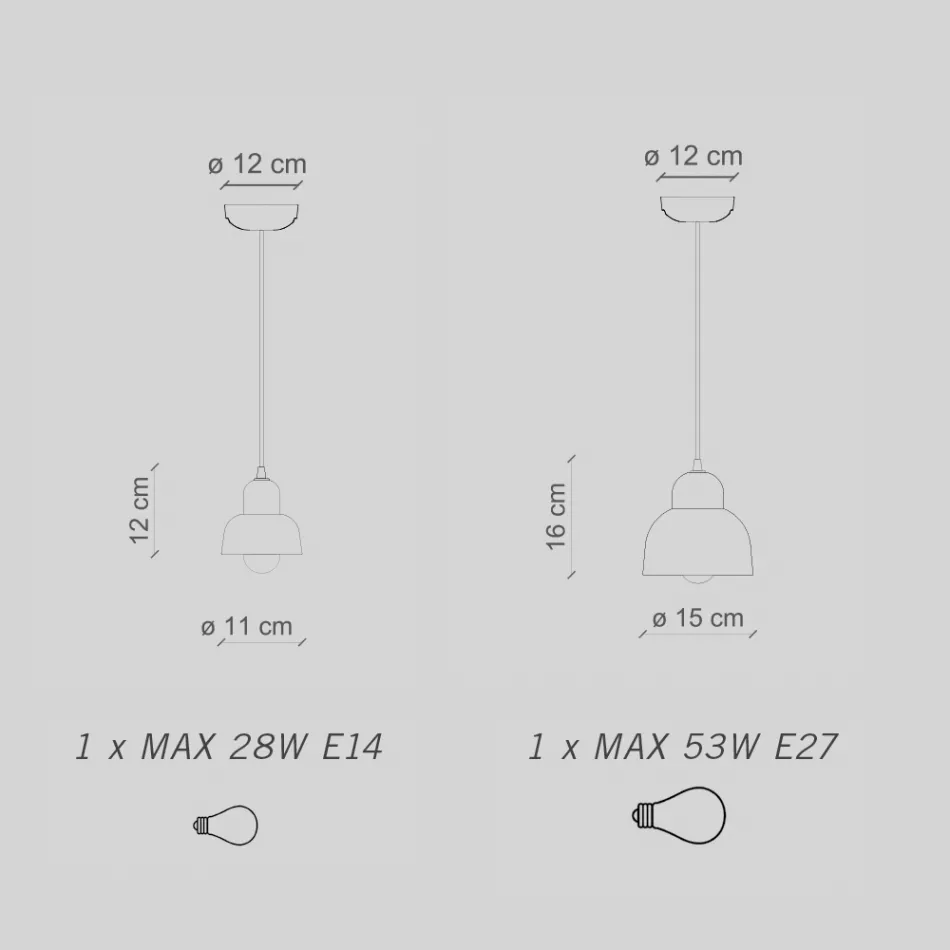 Pendellampe i forskellige finish og størrelser Fremstillet i Italien - Berimbau Viadurini