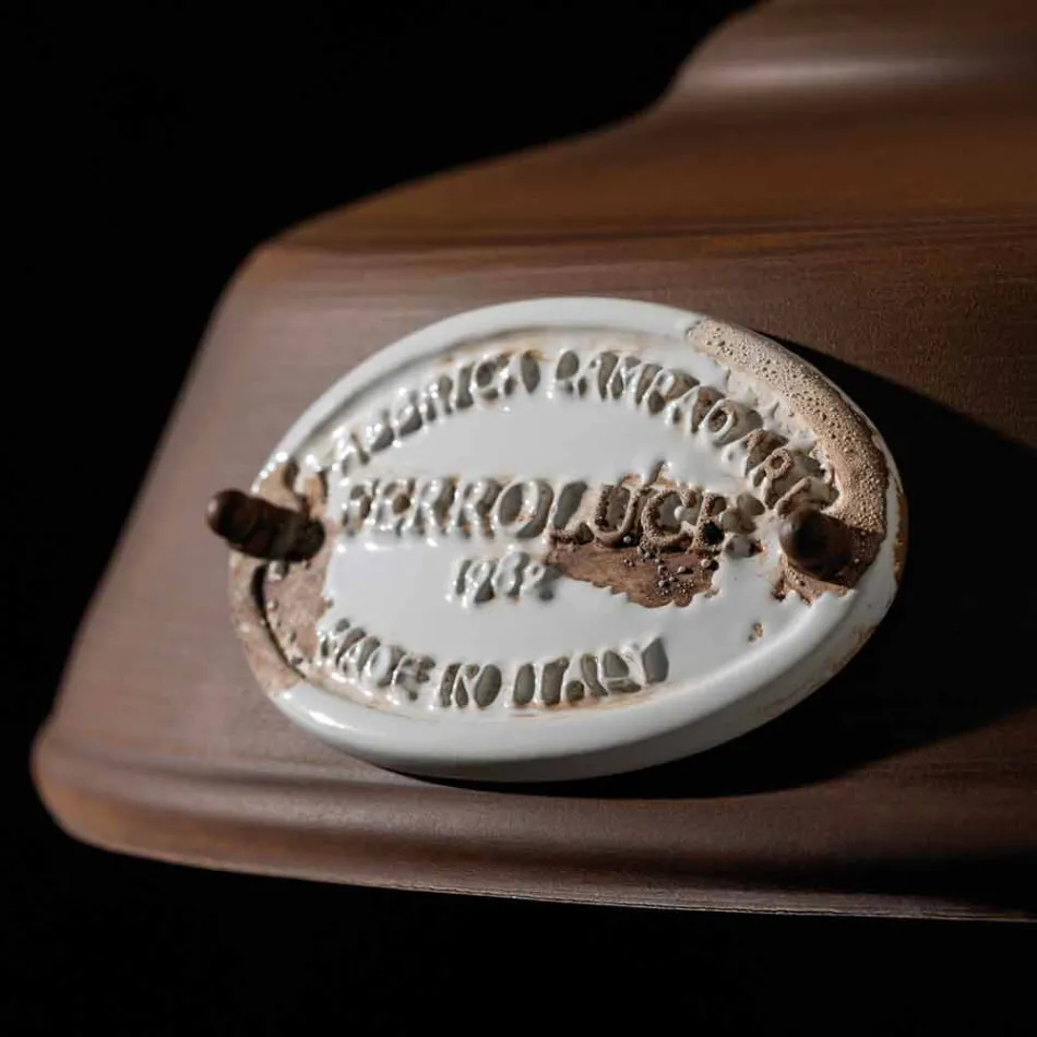 Lampe antik jern suspension og keramik Teresa Ferroluce Viadurini