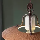 Pendellampe i jern og håndlavet råkeramik - Bologna Viadurini