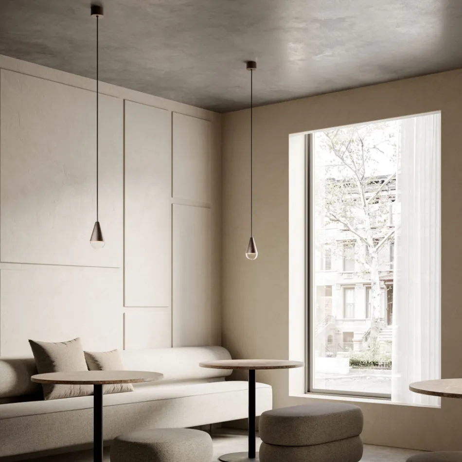 Pendel i jern og glas Made in Italy - Overskyet Viadurini