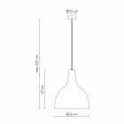 Ophængslampe i antracitstentøj og hvid indvendigt emaljedesign - Edmondo Viadurini