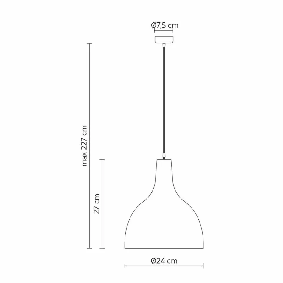 Ophængslampe i antracitstentøj og hvid indvendigt emaljedesign - Edmondo Viadurini